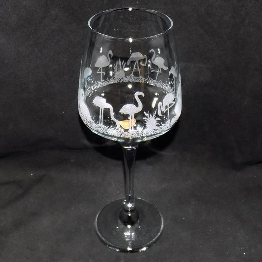 Flamingo Stemmed Wine Glass