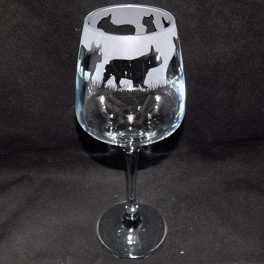 French Bulldog Stemmed Wine Glass