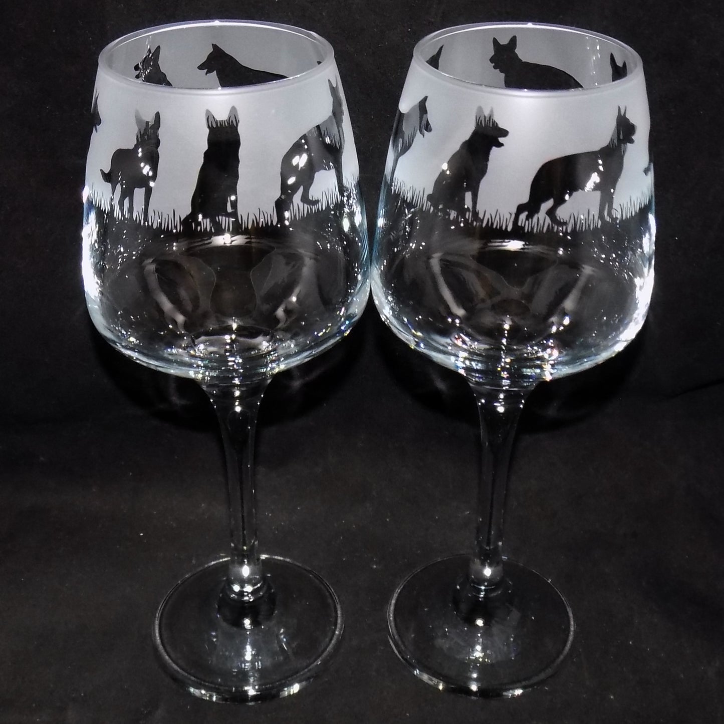 German Shepherd Stemmed Wine Glass