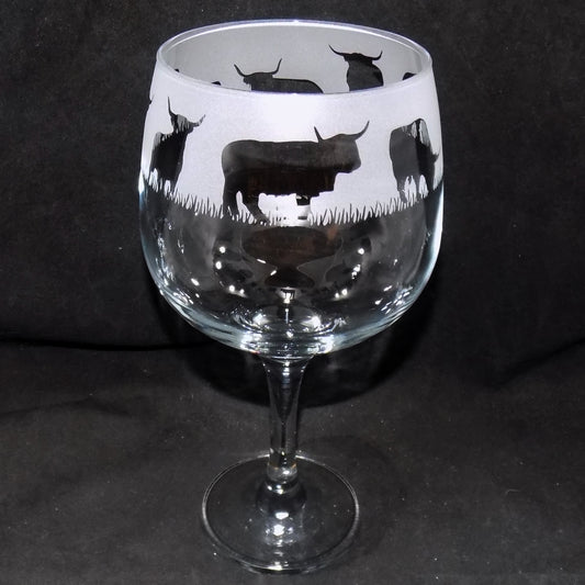 Highland Cow Gin Glass