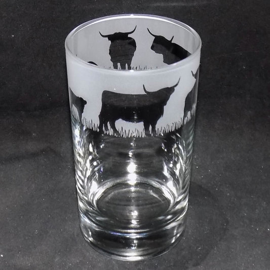Highland Cow Tall Glass