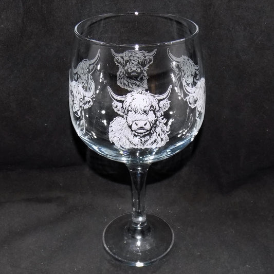 Highland Cow Gin Glass