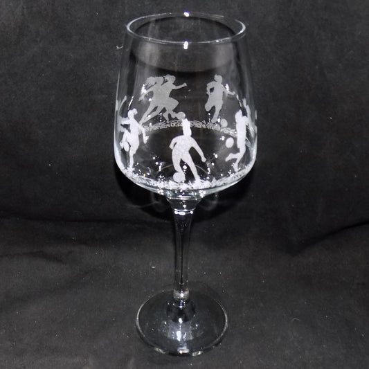 Ladies Football Stemmed Wine Glass