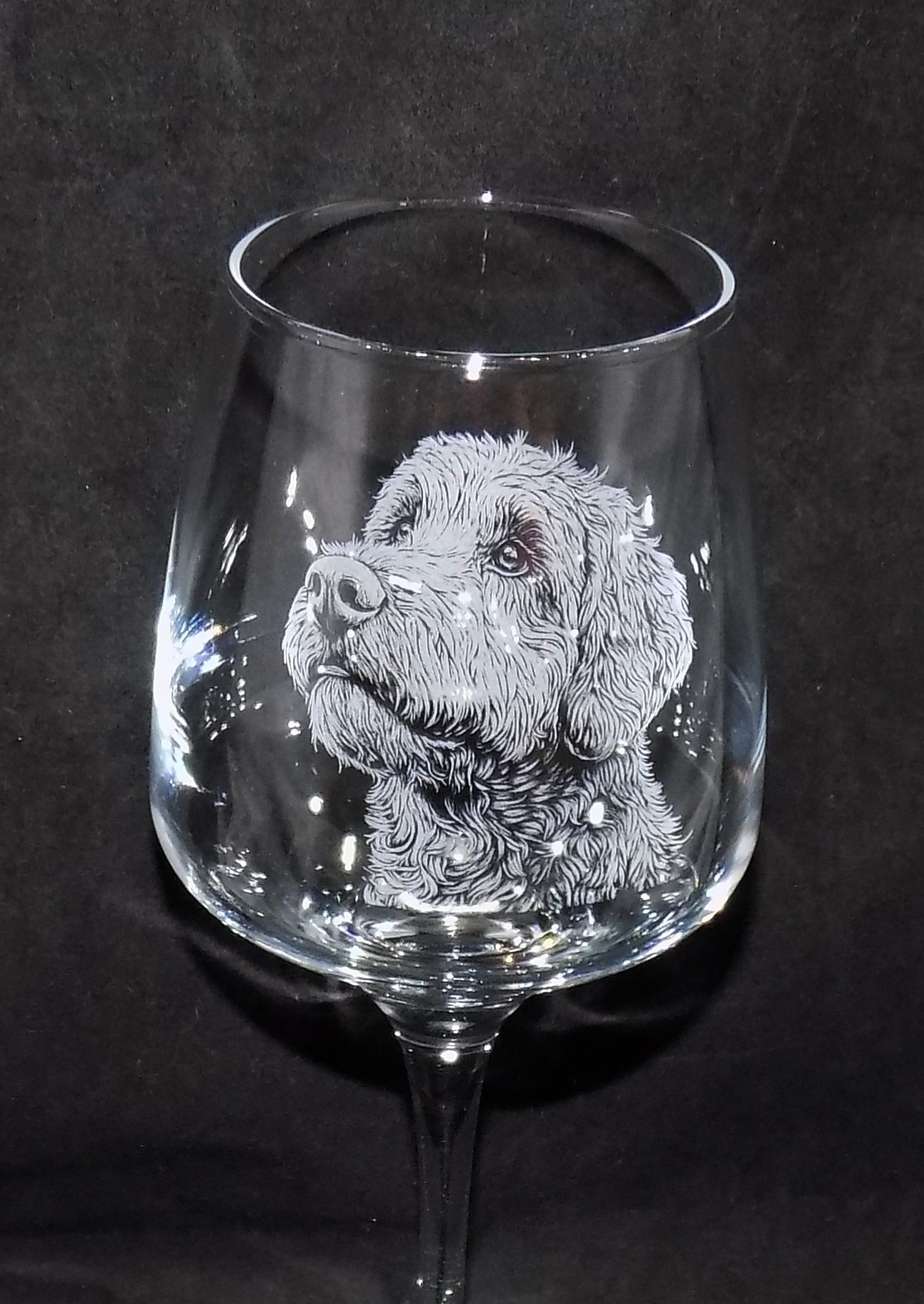 Labradoodle Stemmed Wine Glass