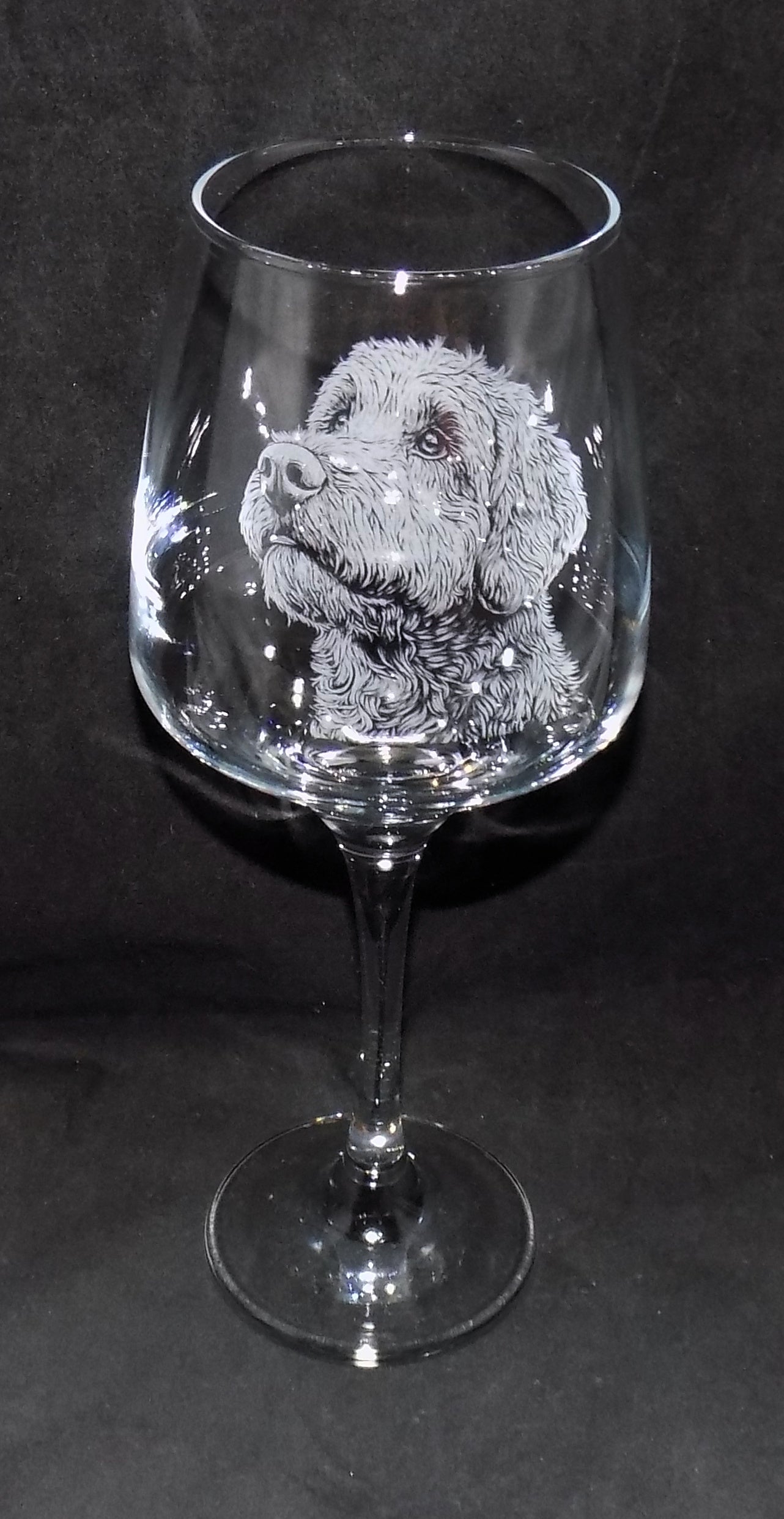 Labradoodle Stemmed Wine Glass