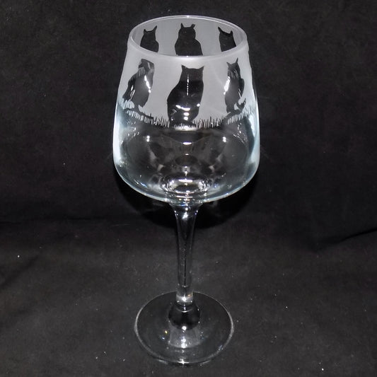 Owl Stemmed Wine Glass