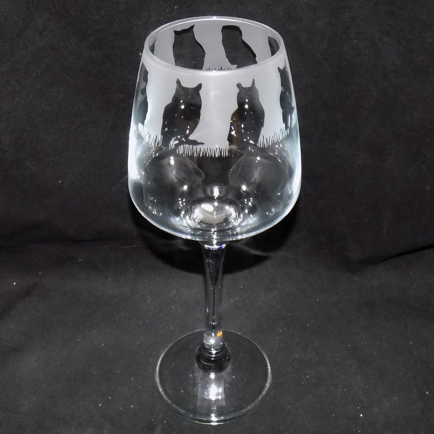 Owl Stemmed Wine Glass