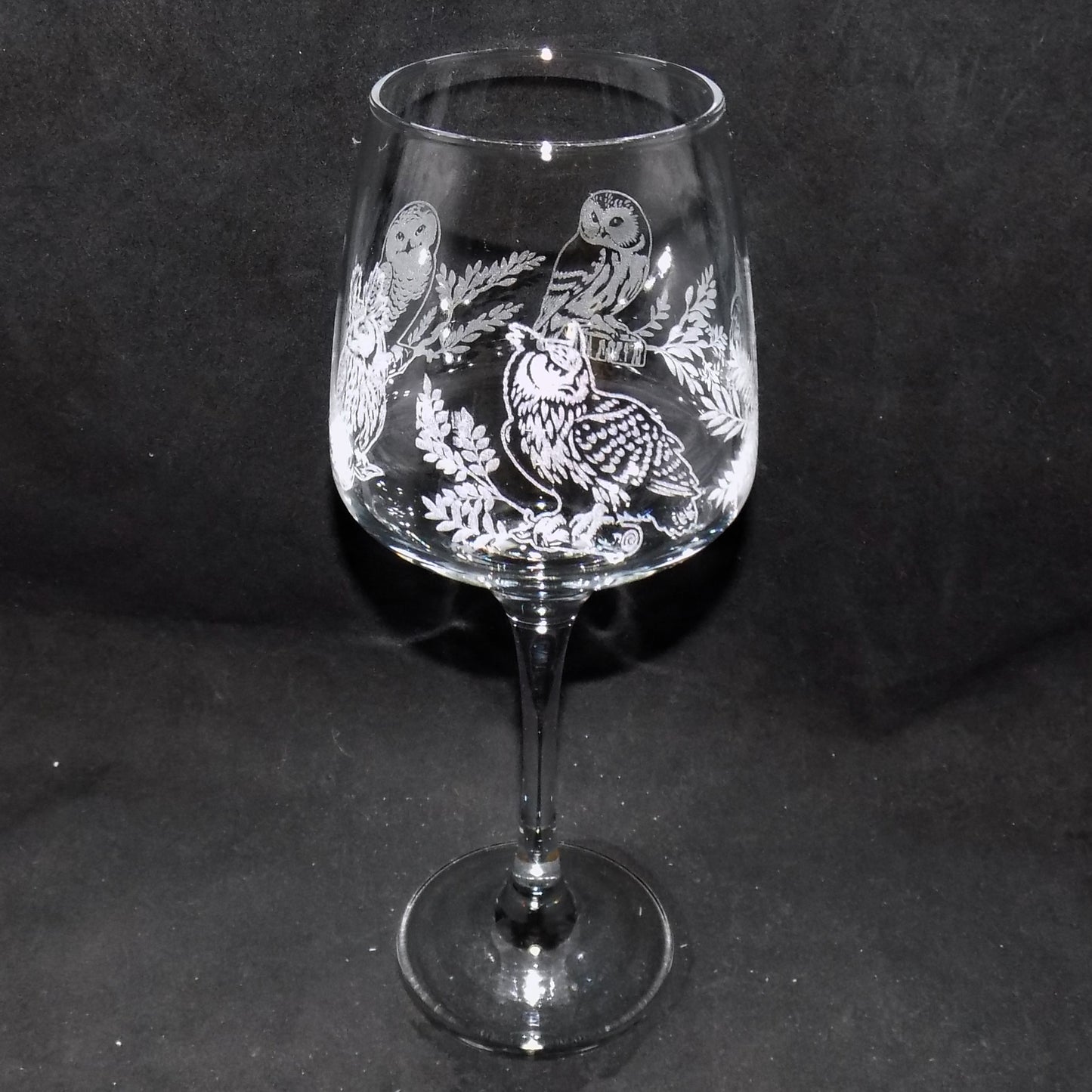 Owl Stemmed Wine Glass