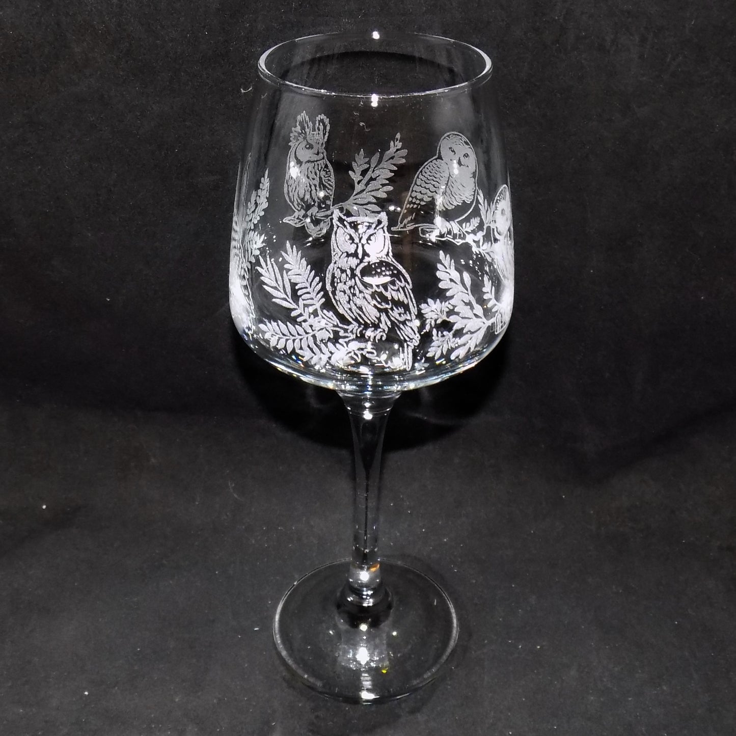 Owl Stemmed Wine Glass