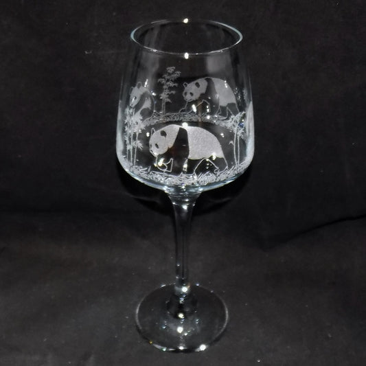 Panda Stemmed Wine Glass