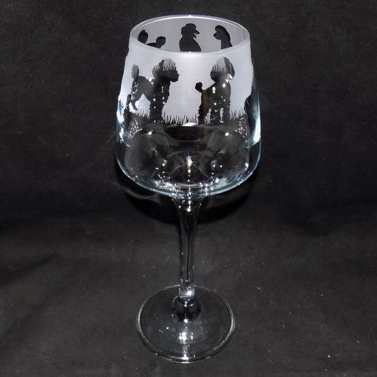 Poodle Stemmed Wine Glass