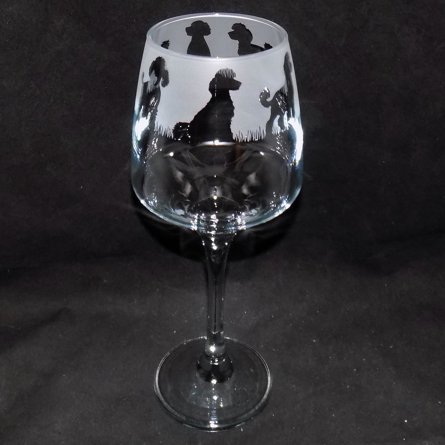 Poodle Stemmed Wine Glass