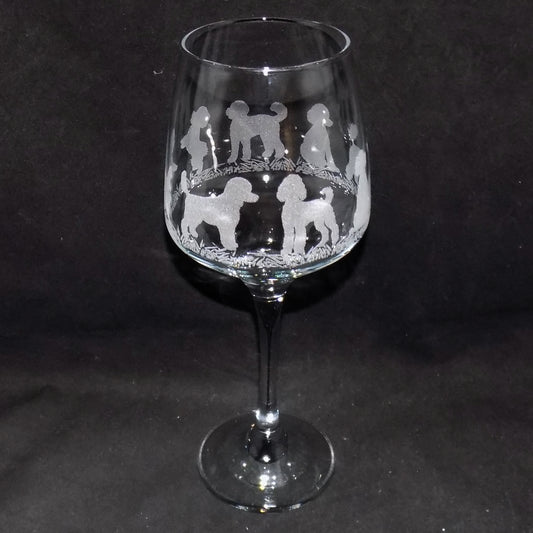 Poodle Stemmed Wine Glass