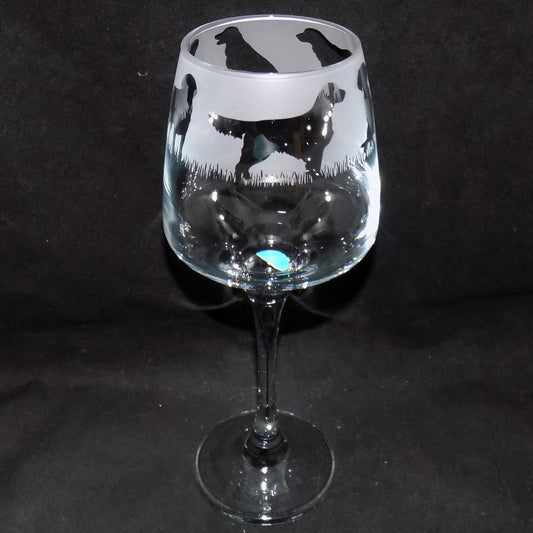 Golden Retriever Stemmed Wine Glass