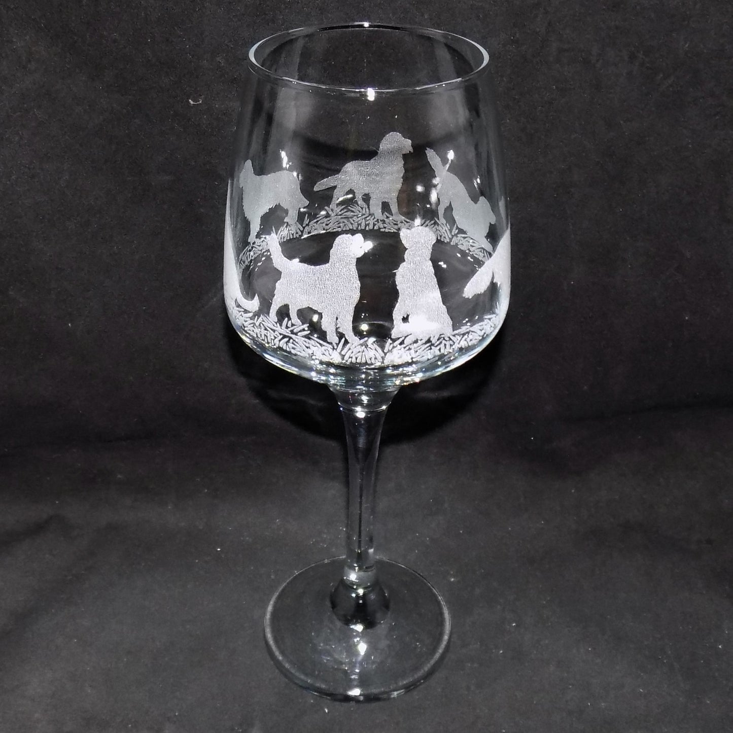 Golden Retriever Stemmed Wine Glass