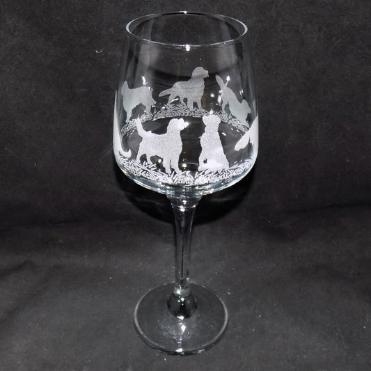 Golden Retriever Stemmed Wine Glass