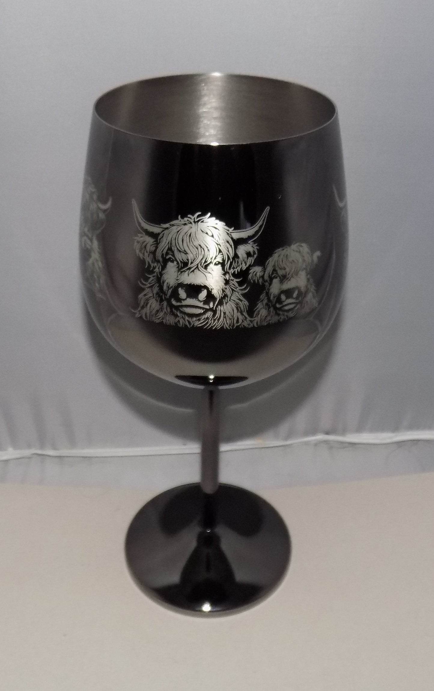 Highland Cow Stainless Steel Wine Goblet