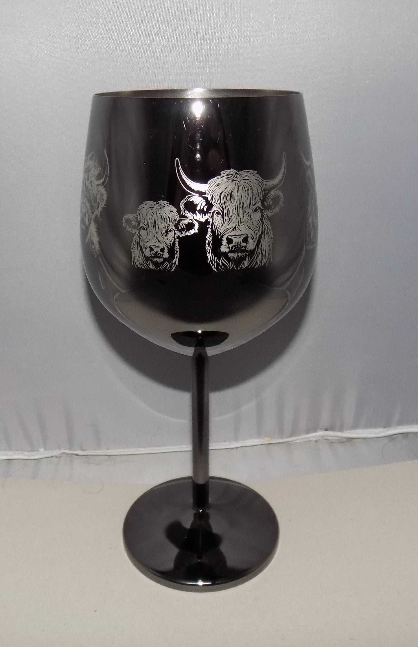 Highland Cow Stainless Steel Wine Goblet