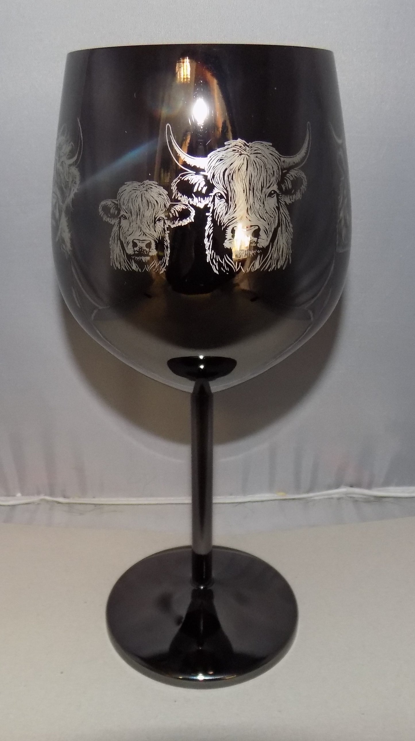 Highland Cow Stainless Steel Wine Goblet