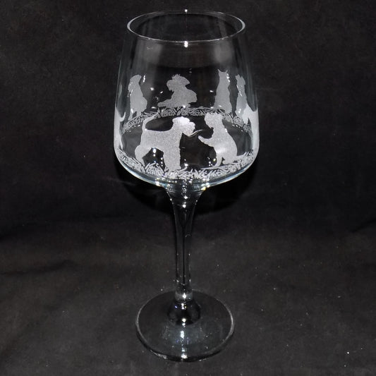 Schnauzer Stemmed Wine Glass
