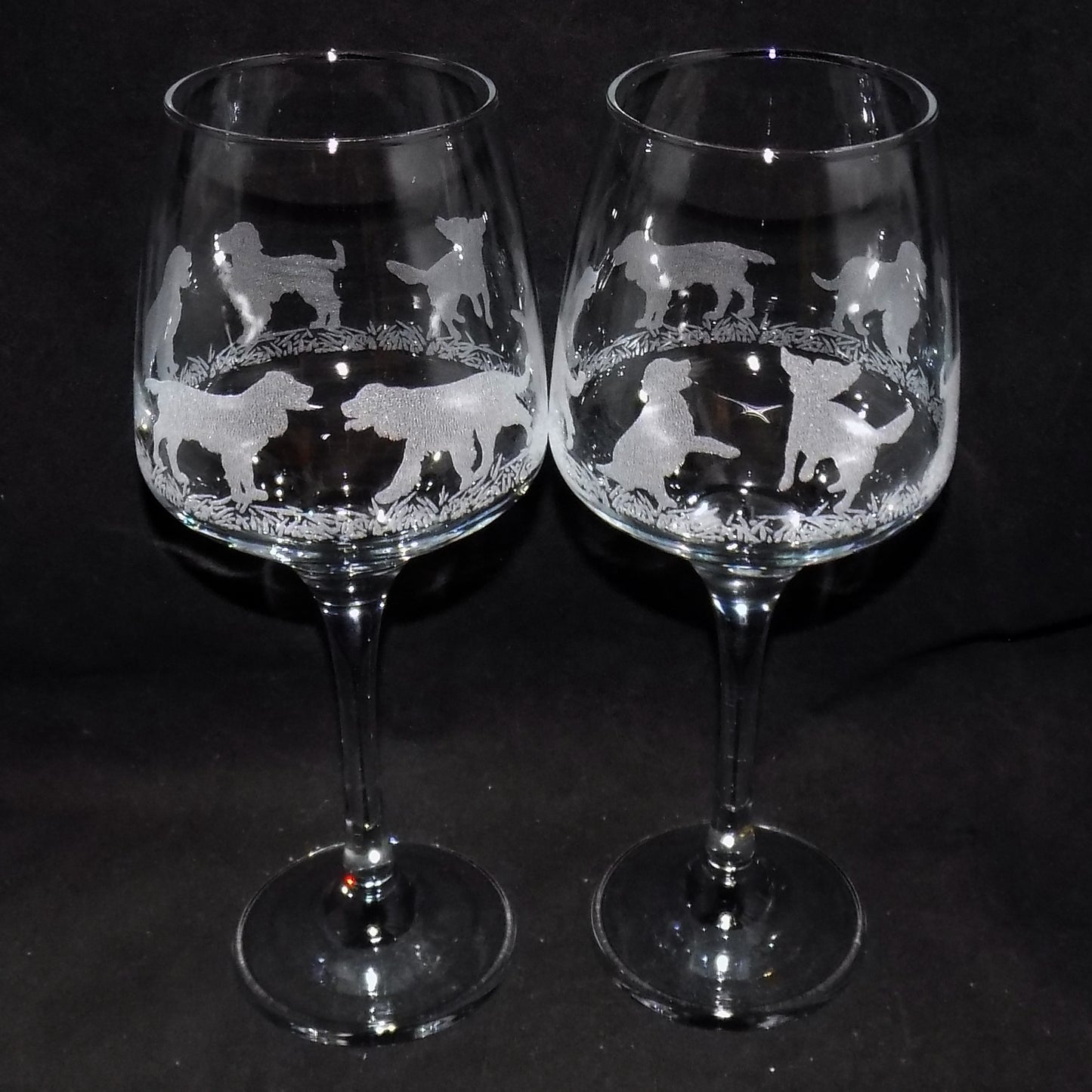 Springer Spaniel Stemmed Wine Glass
