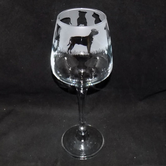 Staffordshire Bull Terrier Stemmed Wine Glass