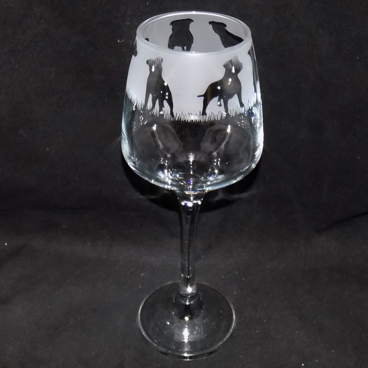 Staffordshire Bull Terrier Stemmed Wine Glass