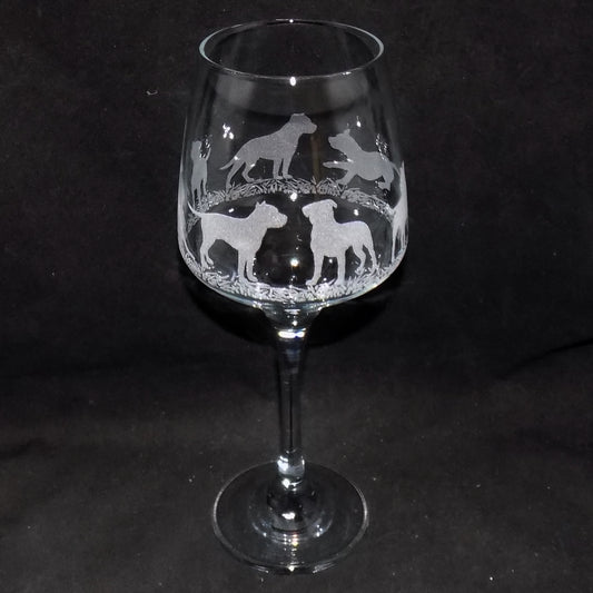 Staffordshire Bull Terrier Stemmed Wine Glass