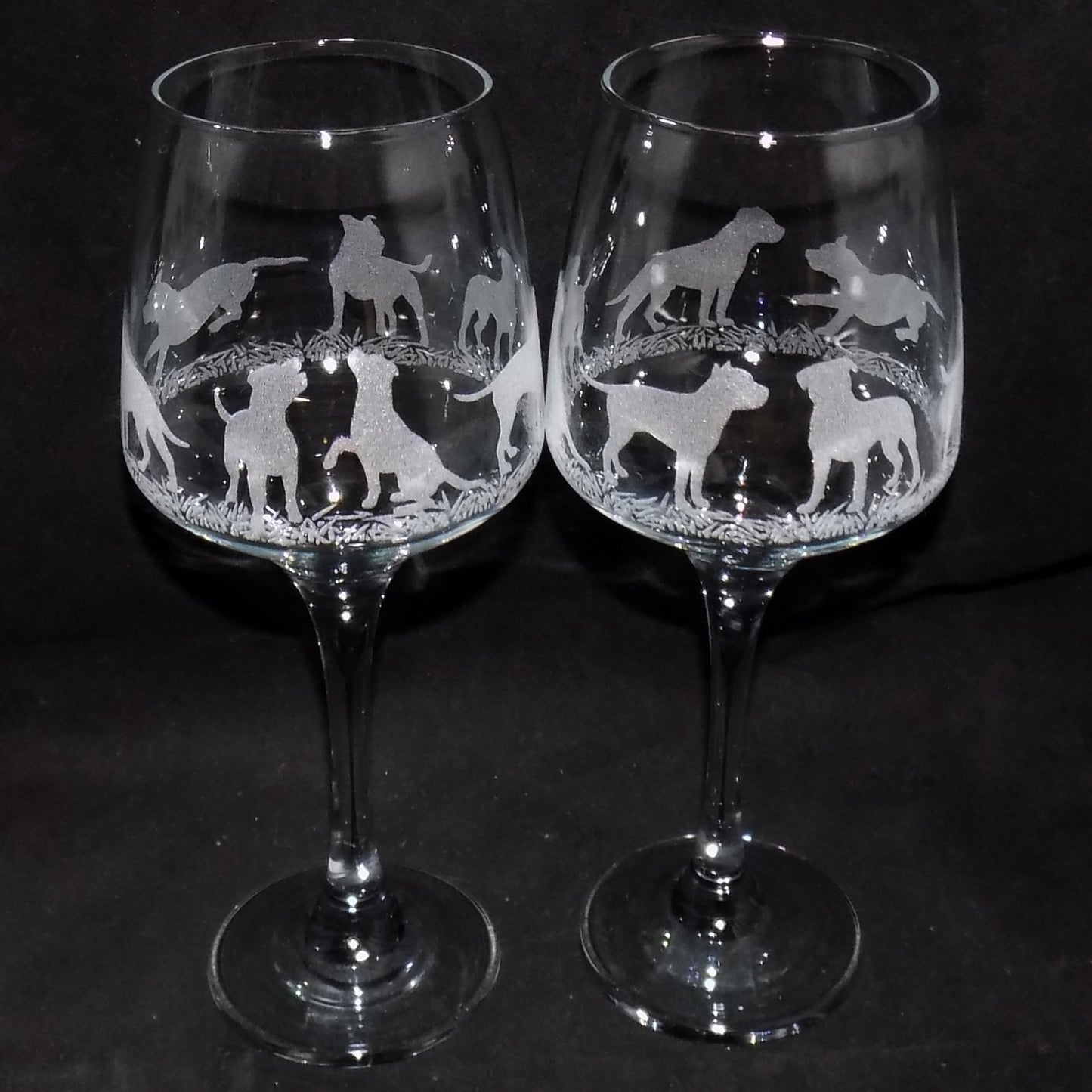 Staffordshire Bull Terrier Stemmed Wine Glass