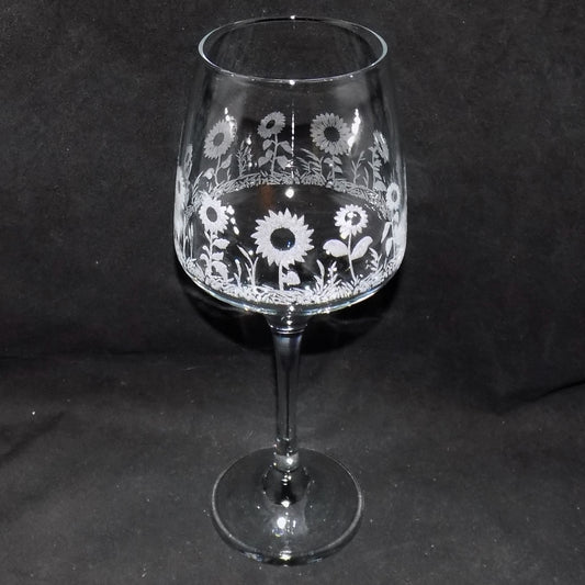 Sunflower Stemmed Wine Glass