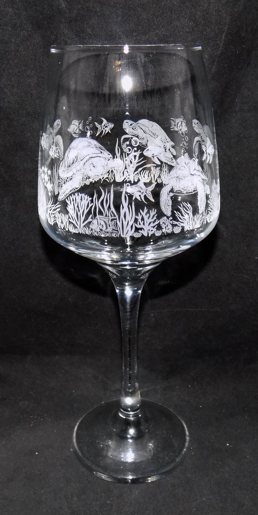 Turtle Stemmed Wine Glass