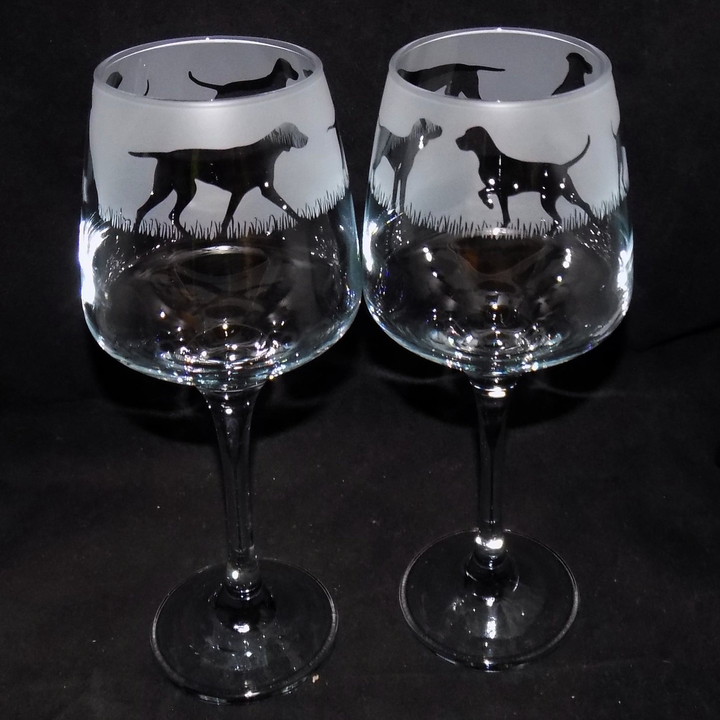 Hungarian Vizsla Stemmed Wine Glass