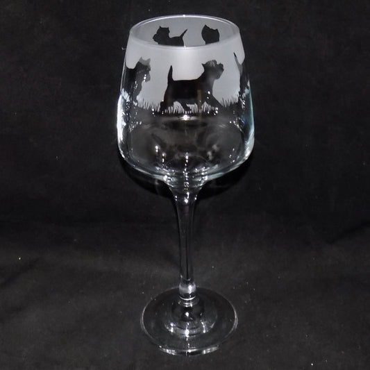 West Highland Terrier Stemmed Wine Glass