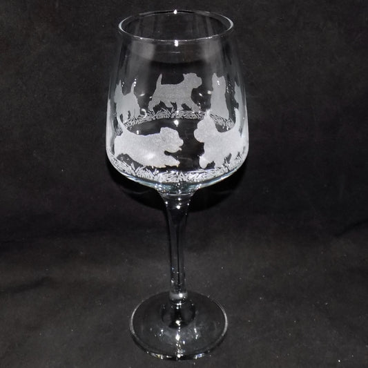 West Highland Terrier Stemmed Wine Glass