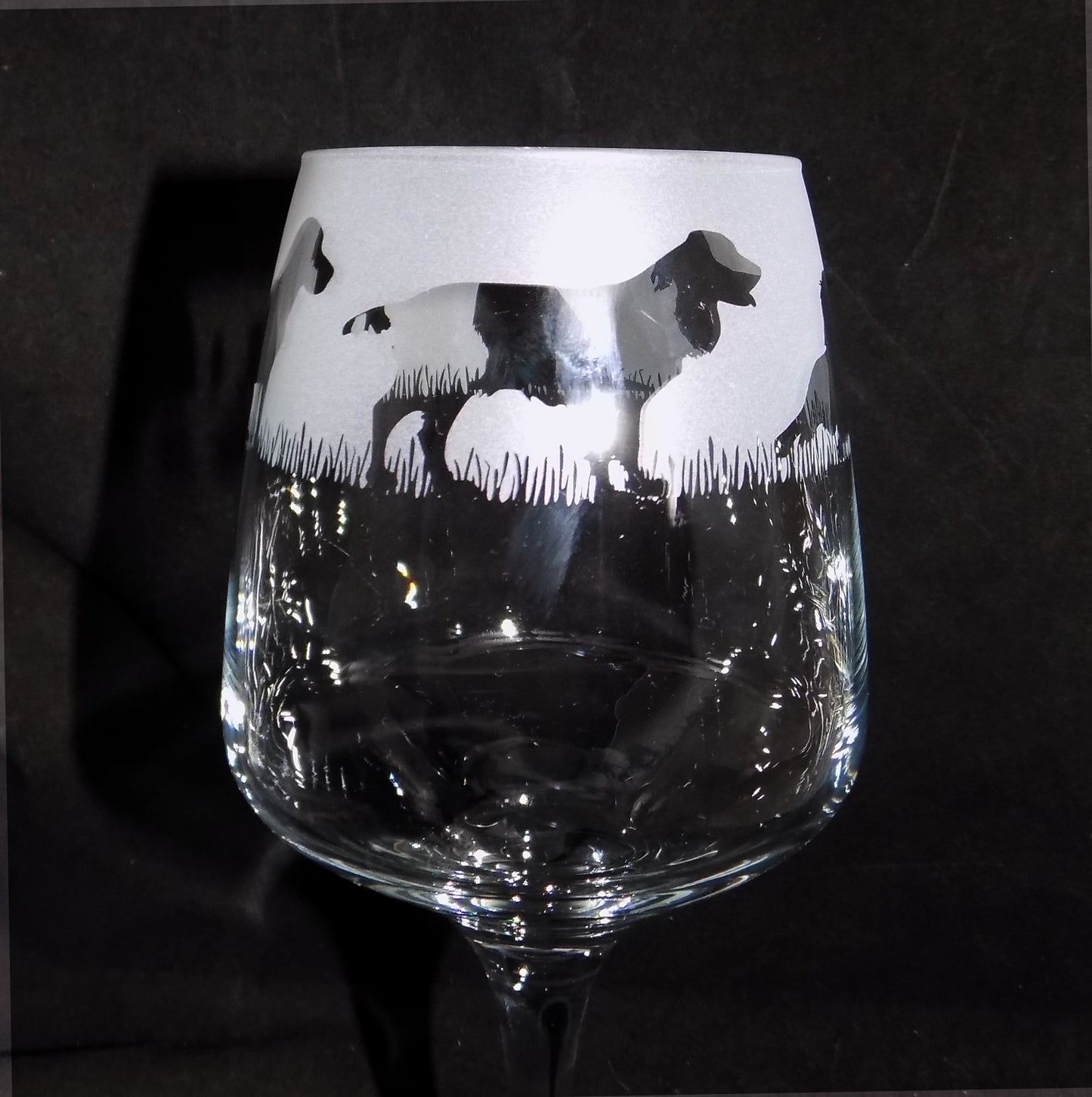 Springer Spaniel Stemmed Wine Glass