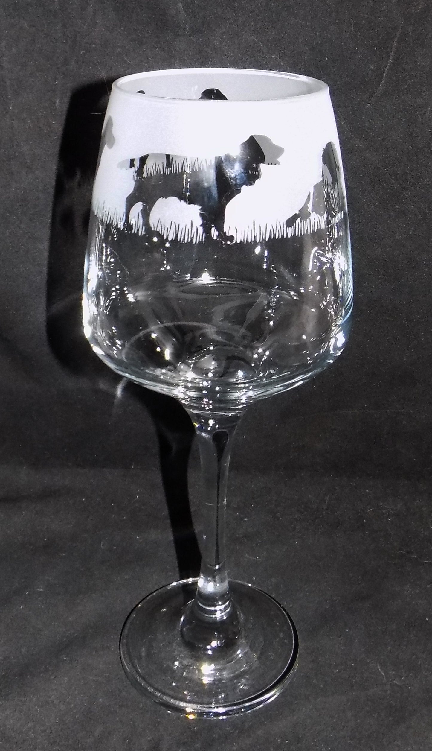 Springer Spaniel Stemmed Wine Glass