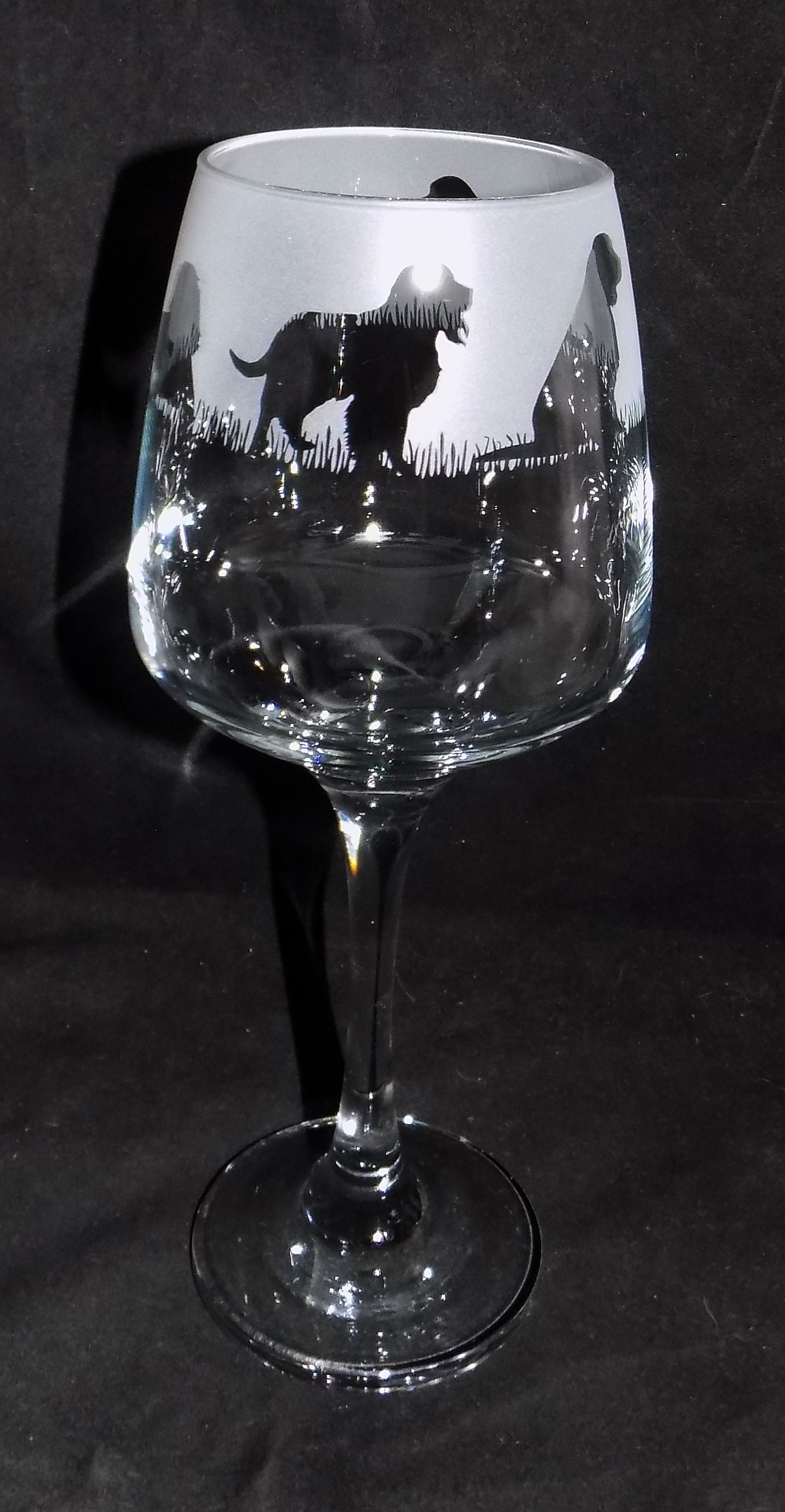Springer Spaniel Stemmed Wine Glass