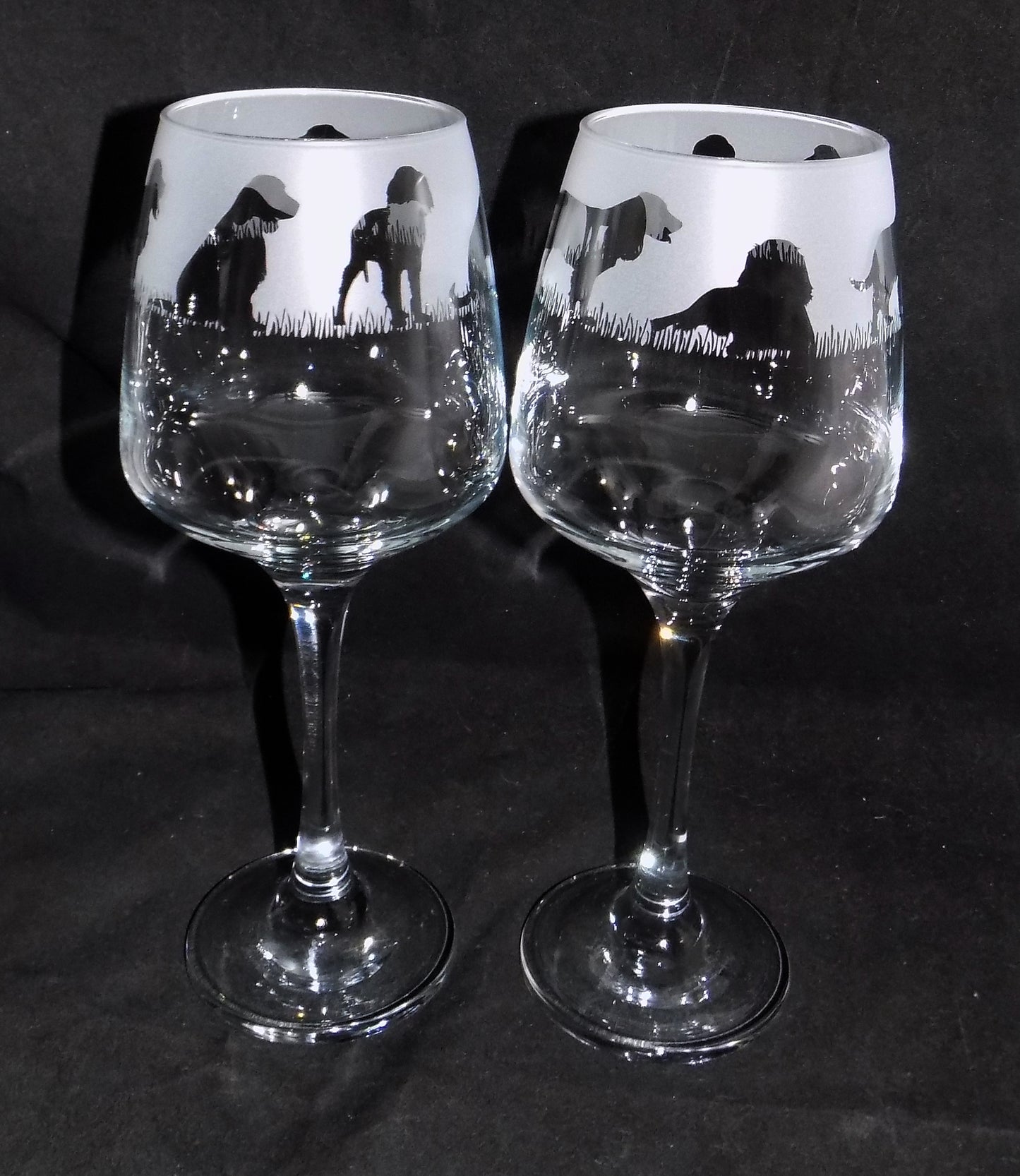 Springer Spaniel Stemmed Wine Glass