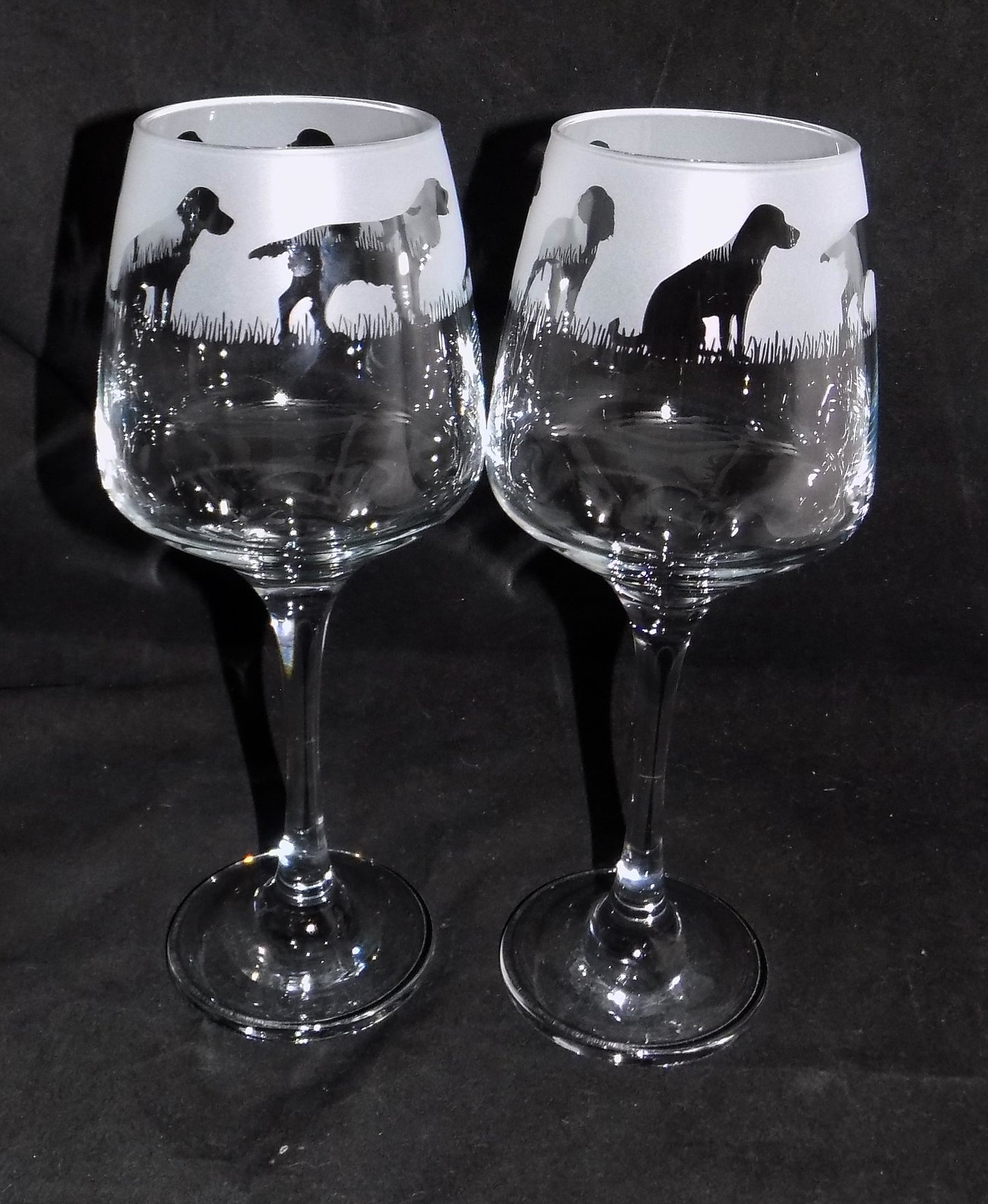 Springer Spaniel Stemmed Wine Glass