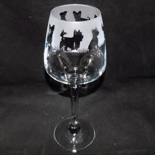 Yorkshire Terrier Stemmed Wine Glass